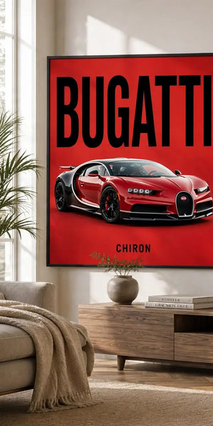 Supercar Acrylic Vinyl Wall Art – Koenigsegg Jesko, Bugatti Chiron, McLaren P1 | Framed Acrylic Poster